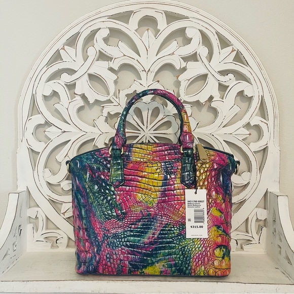 Brahmin Duxbury Satchel Desire Melbourne Leather Bold Colorful - Picture 6 of 9